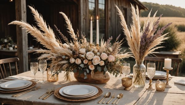 Fleurs séchées pour mariage : 4 idées de centres de table originaux